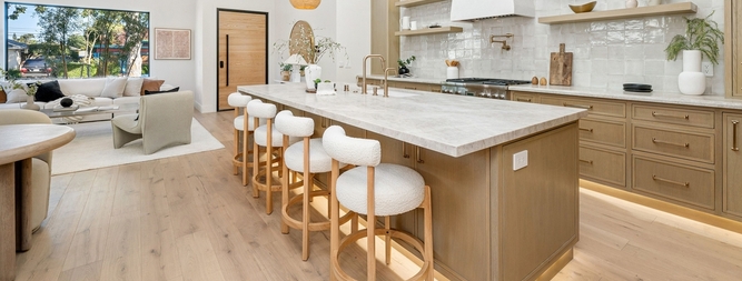 warm white kitchen 